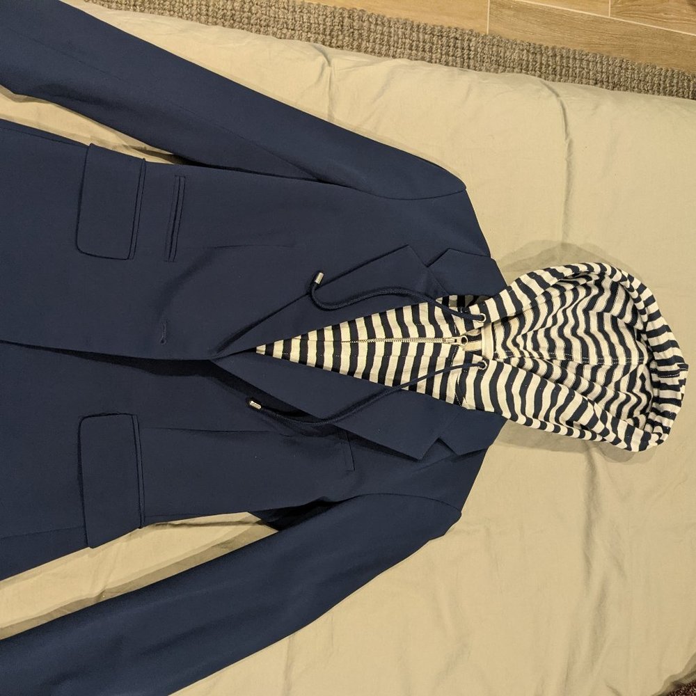 Veronica Beard Blazer in Blue w/ Striped Dickey